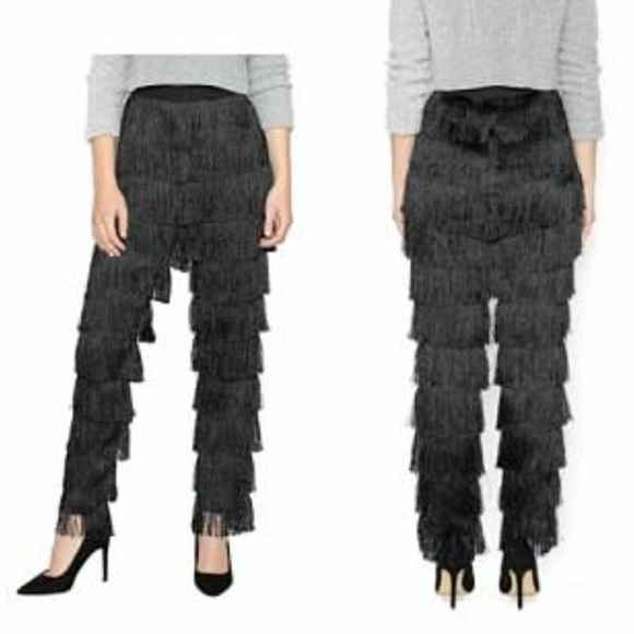Lavish Alice x Lindsay Lohan Tiered Fringe Tapered Trousers - Picture 3 of 7